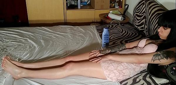  Beth Kinky - Slim tattoed teen creaming her legs pt2 HD